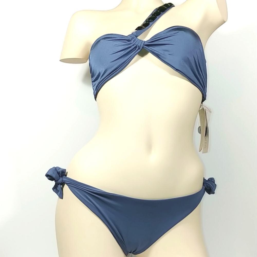 One shoulder embellished bikini NWT